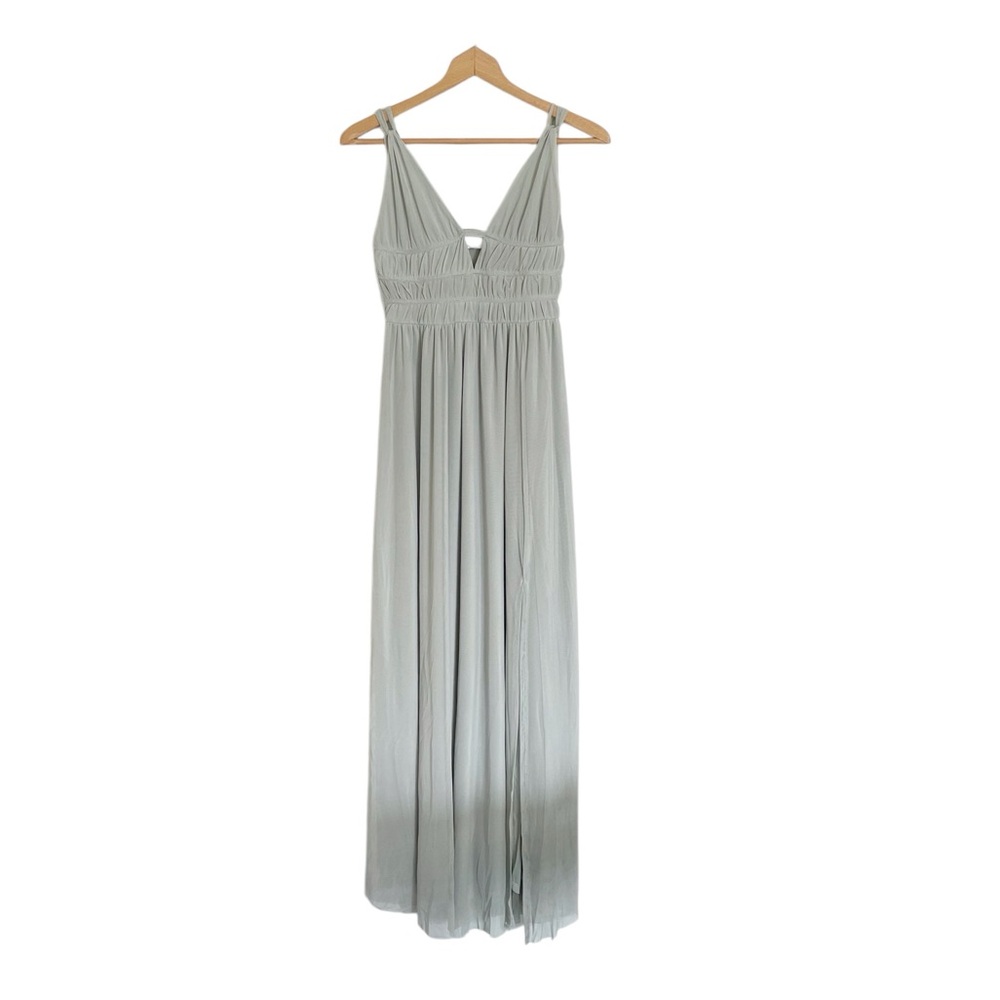 ASOS Design Cami Ruched Grecian Boho Sage Green Maxi Dress size 6